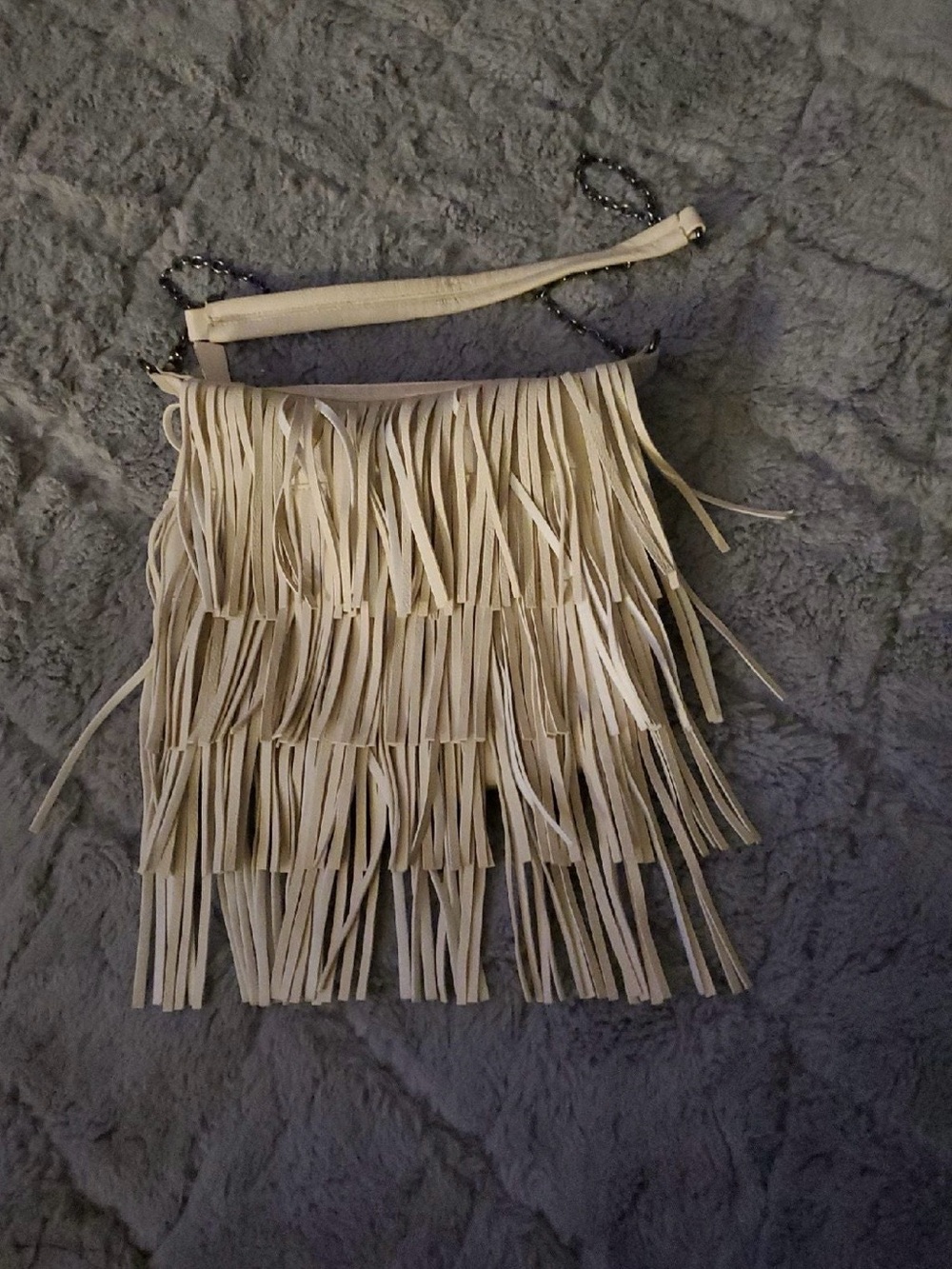 Madden Girl Fringe Crossbody Bag in Cream